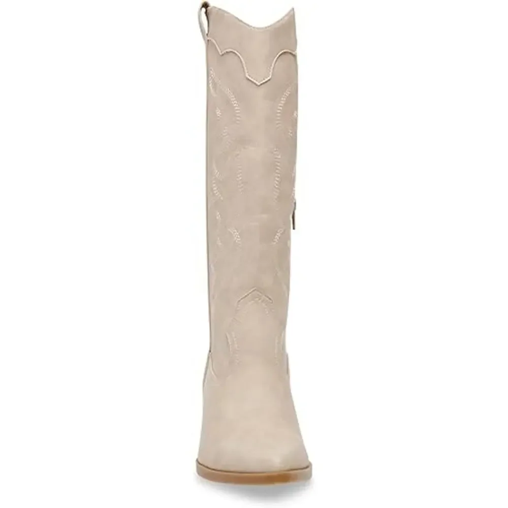 NEW DV Dolce Vita Women's Kindred Tall Pull On Cowboy Boots Stone Size 11M